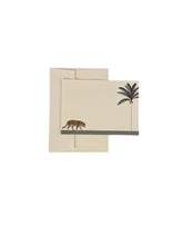 Load image into Gallery viewer, Darwin's Menagerie "Strutting Peacock Prowling Leopard" Notecard Set with Laid Envelopes