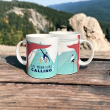 Load image into Gallery viewer, The Mountains are Calling Rock Climbing 425ml Mug