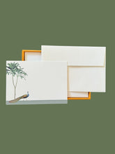 Load image into Gallery viewer, Darwin's Menagerie "Strutting Peacock" Notecard Set with Laid Envelopes