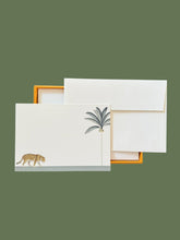 Load image into Gallery viewer, Darwin's Menagerie "Prowling Leopard" Notecard Set with Laid Envelopes