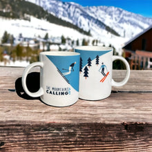 Load image into Gallery viewer, The Mountains are Calling Snow Skiing 425ml Mug