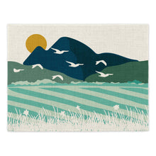 Load image into Gallery viewer, Wholesale Over the fields Placemats (Set of Four) - Mustard and Gray Trade Homeware and Gifts - Made in Britain