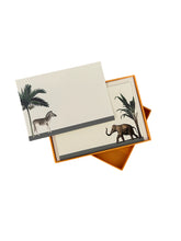 Load image into Gallery viewer, "Hasty Elephant Placid Zebra" Notecard Set