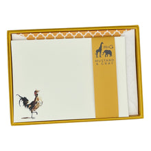 Load image into Gallery viewer, Wholesale A Very Game Bird Notecard Set with Lined Envelopes - Mustard and Gray Trade Homeware and Gifts - Made in Britain
