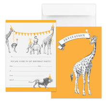 Load image into Gallery viewer, Wholesale Animal Parade Party Invitations - Mustard and Gray Trade Homeware and Gifts - Made in Britain
