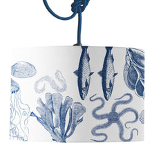 Load image into Gallery viewer, Wholesale Antiquarian Sealife Lamp Shade - Mustard and Gray Trade Homeware and Gifts - Made in Britain