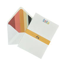 Load image into Gallery viewer, Wholesale Beach Hut Writing Paper Compendium with Lined Envelopes - Mustard and Gray Trade Homeware and Gifts - Made in Britain
