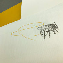 Load image into Gallery viewer, Wholesale Bee Swirl Writing Paper Compendium - Mustard and Gray Trade Homeware and Gifts - Made in Britain