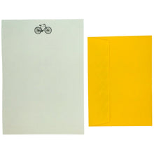 Load image into Gallery viewer, Wholesale Bicycle Writing Paper Compendium - Mustard and Gray Trade Homeware and Gifts - Made in Britain