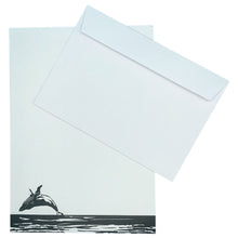 Load image into Gallery viewer, Wholesale Breaching Whale Writing Paper Compendium - Mustard and Gray Trade Homeware and Gifts - Made in Britain