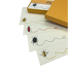 Load image into Gallery viewer, Wholesale Buggy Scribble Notecard Set with Lined Envelopes - Mustard and Gray Trade Homeware and Gifts - Made in Britain
