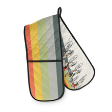 Load image into Gallery viewer, Wholesale Cameron Vintage Cycling Double Oven Glove - Mustard and Gray Trade Homeware and Gifts - Made in Britain