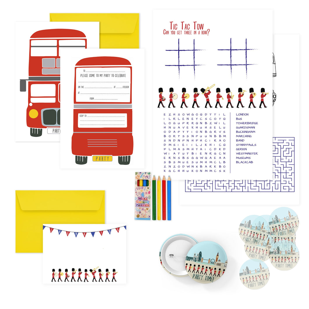 Wholesale Changing of the Guard London Birthday Party Pack - Mustard and Gray Trade Homeware and Gifts - Made in Britain