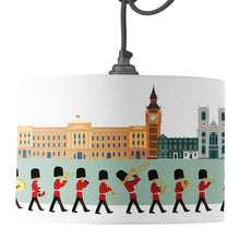 Load image into Gallery viewer, Wholesale Changing of the Guard London Skyline Lamp Shade - Mustard and Gray Trade Homeware and Gifts - Made in Britain