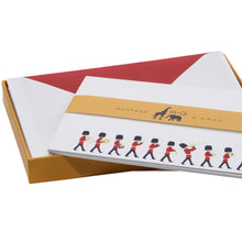 Load image into Gallery viewer, Wholesale Changing of the Guard Notecard Set with Lined Envelopes - Mustard and Gray Trade Homeware and Gifts - Made in Britain
