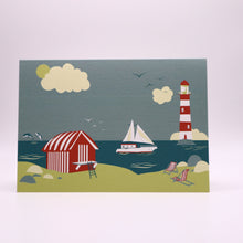 Load image into Gallery viewer, Wholesale Charlie&#39;s Coast Greetings Card - Mustard and Gray Trade Homeware and Gifts - Made in Britain

