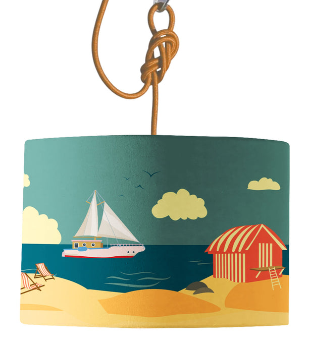 Wholesale Charlie's Coast Lamp Shade - Mustard and Gray Trade Homeware and Gifts - Made in Britain