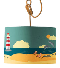 Load image into Gallery viewer, Wholesale Charlie's Coast Lamp Shade - Mustard and Gray Trade Homeware and Gifts - Made in Britain