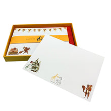 Load image into Gallery viewer, Wholesale Christmas Squirrels Thank You Notecard Set - Mustard and Gray Trade Homeware and Gifts - Made in Britain