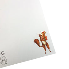 Load image into Gallery viewer, Wholesale Christmas Squirrels Thank You Notecard Set - Mustard and Gray Trade Homeware and Gifts - Made in Britain