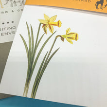 Load image into Gallery viewer, Wholesale Daffodil Writing Paper Compendium - Mustard and Gray Trade Homeware and Gifts - Made in Britain