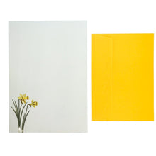 Load image into Gallery viewer, Wholesale Daffodil Writing Paper Compendium - Mustard and Gray Trade Homeware and Gifts - Made in Britain