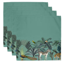 Load image into Gallery viewer, Wholesale Darwin&#39;s Menagerie Green Napkins (Set of Four) - Mustard and Gray Trade Homeware and Gifts - Made in Britain
