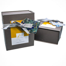 Load image into Gallery viewer, Wholesale Darwin's Menagerie Pattern Navy Napkins (Set of Four) - Mustard and Gray Trade Homeware and Gifts - Made in Britain