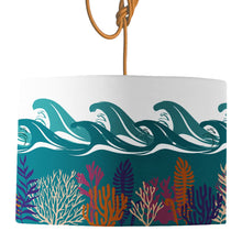 Load image into Gallery viewer, Wholesale Deep Blue Sea Day Lamp Shade - Mustard and Gray Trade Homeware and Gifts - Made in Britain