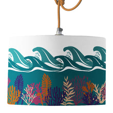 Load image into Gallery viewer, Wholesale Deep Blue Sea Day Lamp Shade - Mustard and Gray Trade Homeware and Gifts - Made in Britain