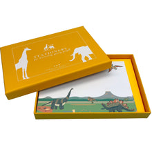 Load image into Gallery viewer, Wholesale Dinosaur Notecard Set - Mustard and Gray Trade Homeware and Gifts - Made in Britain
