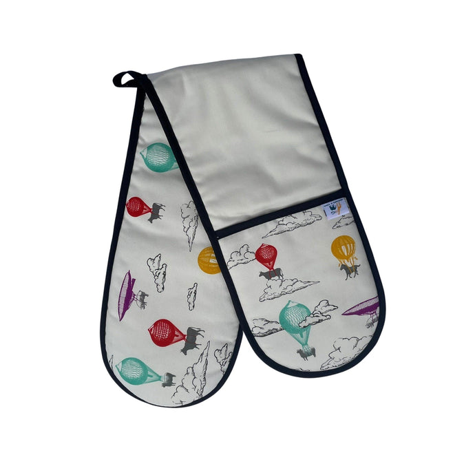 Wholesale Farm High Life Double Oven Glove - Mustard and Gray Trade Homeware and Gifts - Made in Britain