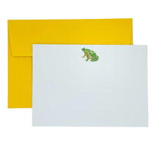 Load image into Gallery viewer, Wholesale Frog Notecard Set - Mustard and Gray Trade Homeware and Gifts - Made in Britain