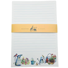 Load image into Gallery viewer, Wholesale Gardener's Friends Lined Writing Paper Compendium - Mustard and Gray Trade Homeware and Gifts - Made in Britain