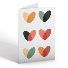Load image into Gallery viewer, Wholesale Hearts Greetings Card - Mustard and Gray Trade Homeware and Gifts - Made in Britain
