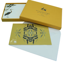 Load image into Gallery viewer, Wholesale Heron Notecard Set - Mustard and Gray Trade Homeware and Gifts - Made in Britain
