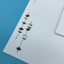 Load image into Gallery viewer, Wholesale Japanese Woodblock Print Writing Paper Compendium - Mustard and Gray Trade Homeware and Gifts - Made in Britain