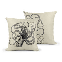 Load image into Gallery viewer, Wholesale Kraken Can Can Cushion - Mustard and Gray Trade Homeware and Gifts - Made in Britain