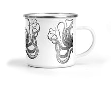 Load image into Gallery viewer, Wholesale Kraken Can Can Enamel Metal Tin Cup - Mustard and Gray Trade Homeware and Gifts - Made in Britain
