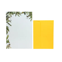 Load image into Gallery viewer, Wholesale Monkey Writing Paper Compendium - Mustard and Gray Trade Homeware and Gifts - Made in Britain