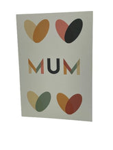 Load image into Gallery viewer, Wholesale Mum Hearts Greetings Card - Mustard and Gray Trade Homeware and Gifts - Made in Britain