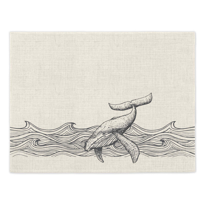 Wholesale Night Whale Placemats (Set of Four) - Mustard and Gray Trade Homeware and Gifts - Made in Britain
