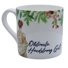 Load image into Gallery viewer, Wholesale Obstinate, Headstrong Girl! (Jane Austen) 350ml Mug - Mustard and Gray Trade Homeware and Gifts - Made in Britain