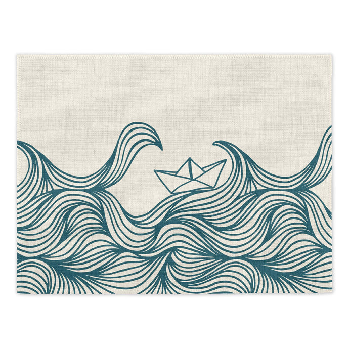 Wholesale Paper Boat Placemats (Set of Four) - Mustard and Gray Trade Homeware and Gifts - Made in Britain