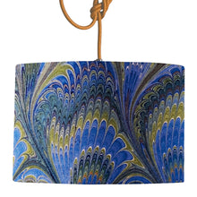 Load image into Gallery viewer, Wholesale Peacock Marbled Lamp Shade - Mustard and Gray Trade Homeware and Gifts - Made in Britain
