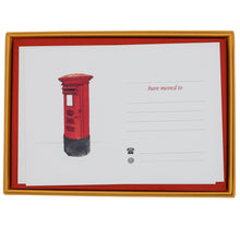Load image into Gallery viewer, Wholesale Pillarbox Change of Address Card Set - Mustard and Gray Trade Homeware and Gifts - Made in Britain
