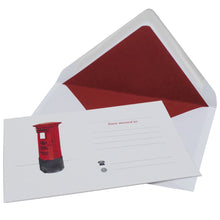 Load image into Gallery viewer, Wholesale Pillarbox Change of Address Card Set with Lined Envelopes - Mustard and Gray Trade Homeware and Gifts - Made in Britain