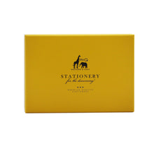 Load image into Gallery viewer, Wholesale Pillarbox Change of Address Card Set with Lined Envelopes - Mustard and Gray Trade Homeware and Gifts - Made in Britain