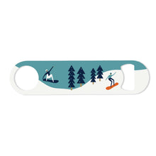 Load image into Gallery viewer, Wholesale Snowboarding Bottle Opener - Mustard and Gray Trade Homeware and Gifts - Made in Britain
