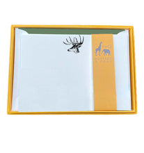 Load image into Gallery viewer, Wholesale Stag Notecard Set with Lined Envelopes - Mustard and Gray Trade Homeware and Gifts - Made in Britain